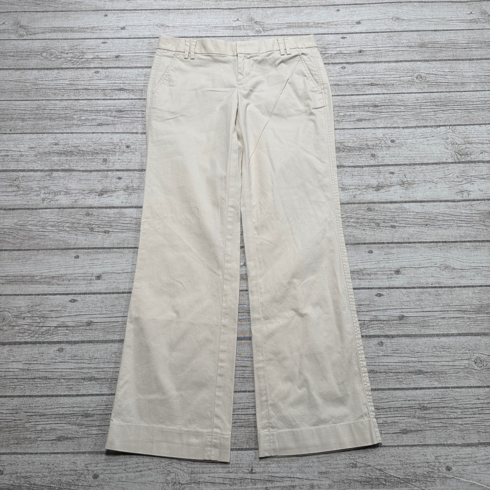 Gap Chino Pants Women's 6 Beige Wide Leg Stretch Extensible Relaxed Fit Trousers
